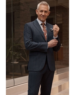 Пиджак узкого кроя Signature Tollegno из шерсти в клетку, синий Next