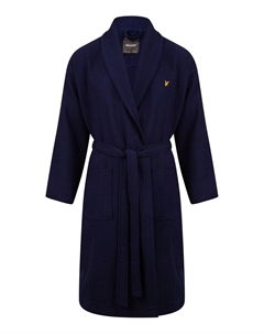 Премиальный синий халат с вафельной текстурой, синий Lyle & scott