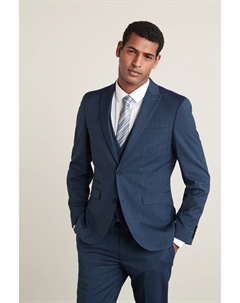 Пиджак Motion Flex из эластичной шерсти, синий Next