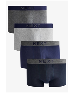 4 пары хипстерских боксеров из чистого хлопка, синий Next