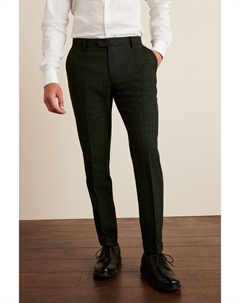 Клетчатые костюмные брюки с декоративной отделкой, зеленый Next