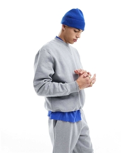 Серый меланжевый тяжелый свитшот оверсайз DESIGN Asos