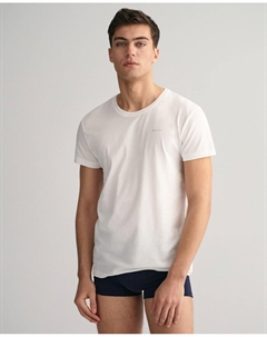 Комплект из двух мужских хлопковых маек с короткими рукавами, белый Gant