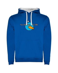 Худи No Fishing No Life Two-Colour, синий Kruskis