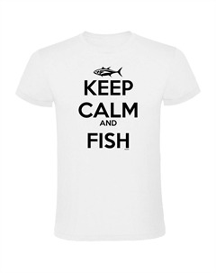 Футболка Keep Calm And Fish, белый Kruskis