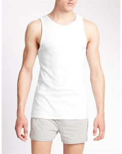 Жилеты без рукавов из чистого хлопка, 3 шт., белый Marks & spencer