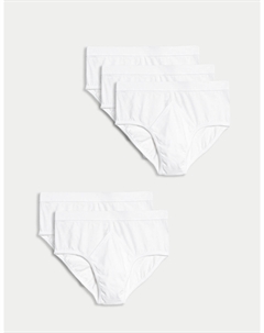 5 шт трусов из чистого хлопка, белый Marks & spencer