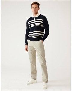 Эластичные брюки чинос обычного кроя, бежевый Marks & spencer