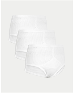 Трусы StayNew из 3 пар чистого хлопка, белый Marks & spencer