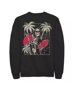 Мужская флисовая куртка с портретом Grim Reaper Surfs Up Licensed character