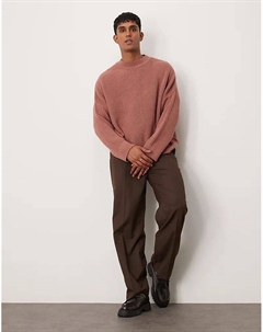 Очень свободный джемпер свободного кроя в рубчик в приглушенно-розовом цвете Asos design