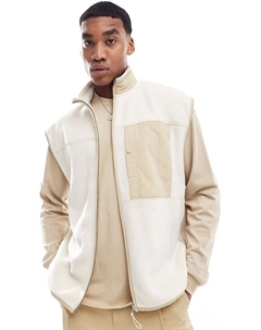 Свободная флисовая кофта без рукавов светло-серого цвета Asos design