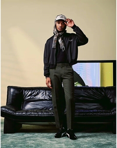 Элегантные брюки прямого кроя из смеси шерсти темно-зеленого твила Asos design