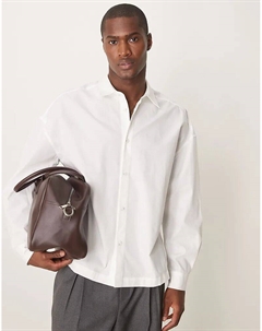 Свободная рубашка с заниженной линией плеч в белом цвете Asos design