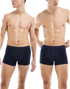 2 пары трусов-транков темно-синего цвета Asos design