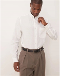 Рубашка свободного кроя из льняной смеси белого цвета в стиле 90-х годов Asos design