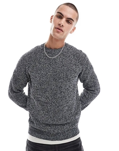 Джемпер с текстурной вязкой темно-синего цвета Only & sons