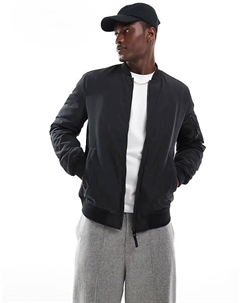 Бомбер на молнии черного цвета Only & sons