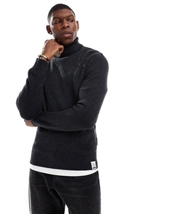 Джемпер с высоким воротом темно-серого цвета Only & sons