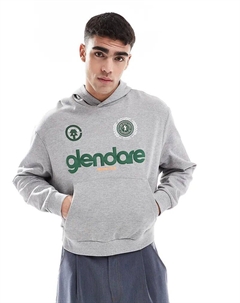 Толстовка оверсайз с принтом серого меланжа Asos design