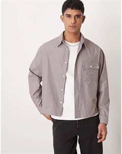 Свободная рубашка большого размера в серую полоску Asos design