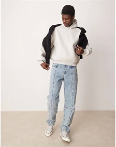 Толстовка с капюшоном из плотной ткани с аквалангом серого меланжевого цвета Asos design