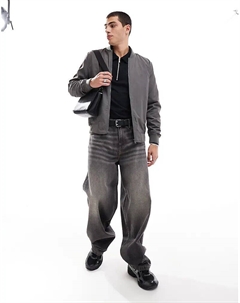 Легкая куртка-бомбер серого цвета Asos design