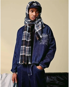 Куртка Харрингтон цвета индиго с вышивкой Asos design