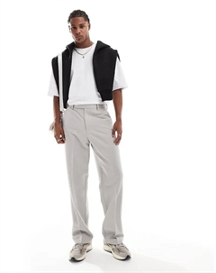 Элегантные широкие брюки серого цвета Asos design