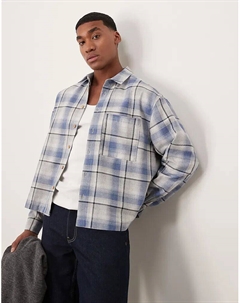 Свободная рубашка свободного кроя в синюю клетку Asos design