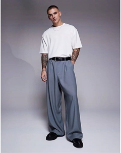 Подковообразные элегантные брюки серого цвета Asos design