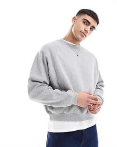 Толстовка свободного кроя с рукавами реглан серого меланжевого цвета Asos design