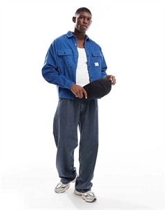 Свободная вельветовая рубашка синего цвета с нашивкой Asos design