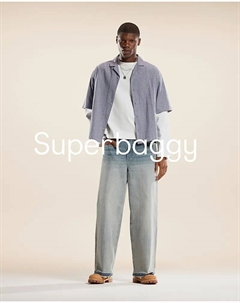 Очень мешковатые джинсы с фиолетовым оттенком в светло-голубом цвете Asos design