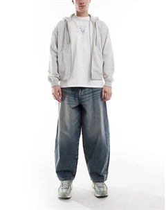 Мешковатые джинсы ball fit светло-голубого цвета с эффектом потертости Asos design