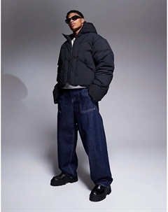 Куртка-пуховик большого размера черного цвета Asos design