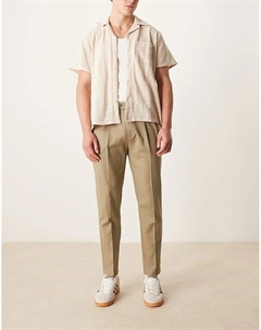 Элегантные зауженные брюки-чинос из хлопка зеленого цвета Asos design