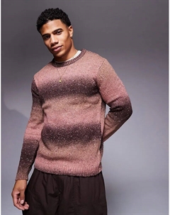 Вязаный джемпер с полоской омбре розового цвета Asos design