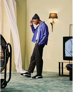 – Элегантные зауженные брюки из шерстяного твила темно-серого цвета с широким кроем Asos design