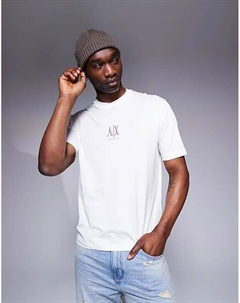 Футболка с центральным логотипом в цвете «кремовый» Armani exchange