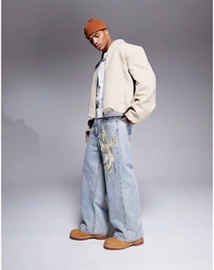 Куртка-бомбер oversize из шерсти в грибном цвете Asos design