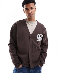 Свободный кардиган с принтом коричневого цвета Asos design