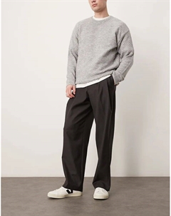 Элегантные широкие брюки с глубокими складками серого цвета Asos design