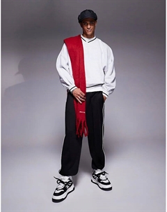 Экстремально свободный свитшот с v-образным вырезом серого меланжевого цвета Asos design