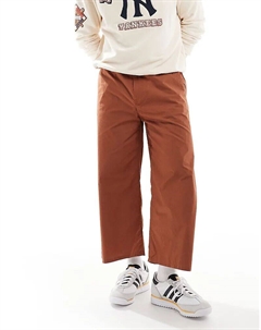 Укороченные брюки-бочонки коричневого цвета Only & sons