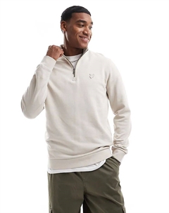 Толстовка Tonal Eagle с застежкой-молнией на четверть оборота кремового цвета Lyle & scott