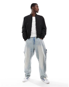 Базовая куртка-бомбер черного цвета Pull & bear