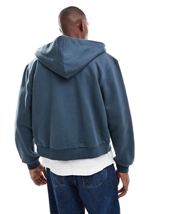 Толстовка свободного кроя премиум-класса с застежкой-молнией, плотностью 400 г/м², серого цвета Asos design