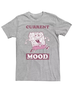 Мужская футболка с портретом розового оттенка «Губка Боб Current Mood» Licensed character
