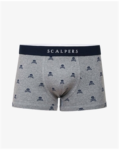 Мужские серые боксеры трикотажа с принтом черепа, серый Scalpers